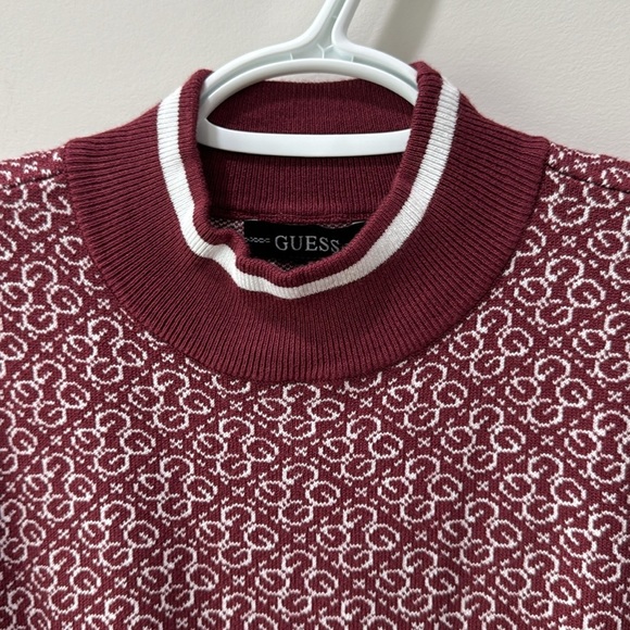 Women’s Burgundy Patterned Long Sleeve Sweater - Picture 7 of 10